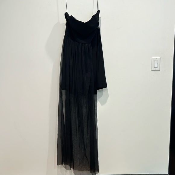 French Connection strapless whisper one leg mini maxi dress new size large / 12 - Picture 2 of 6